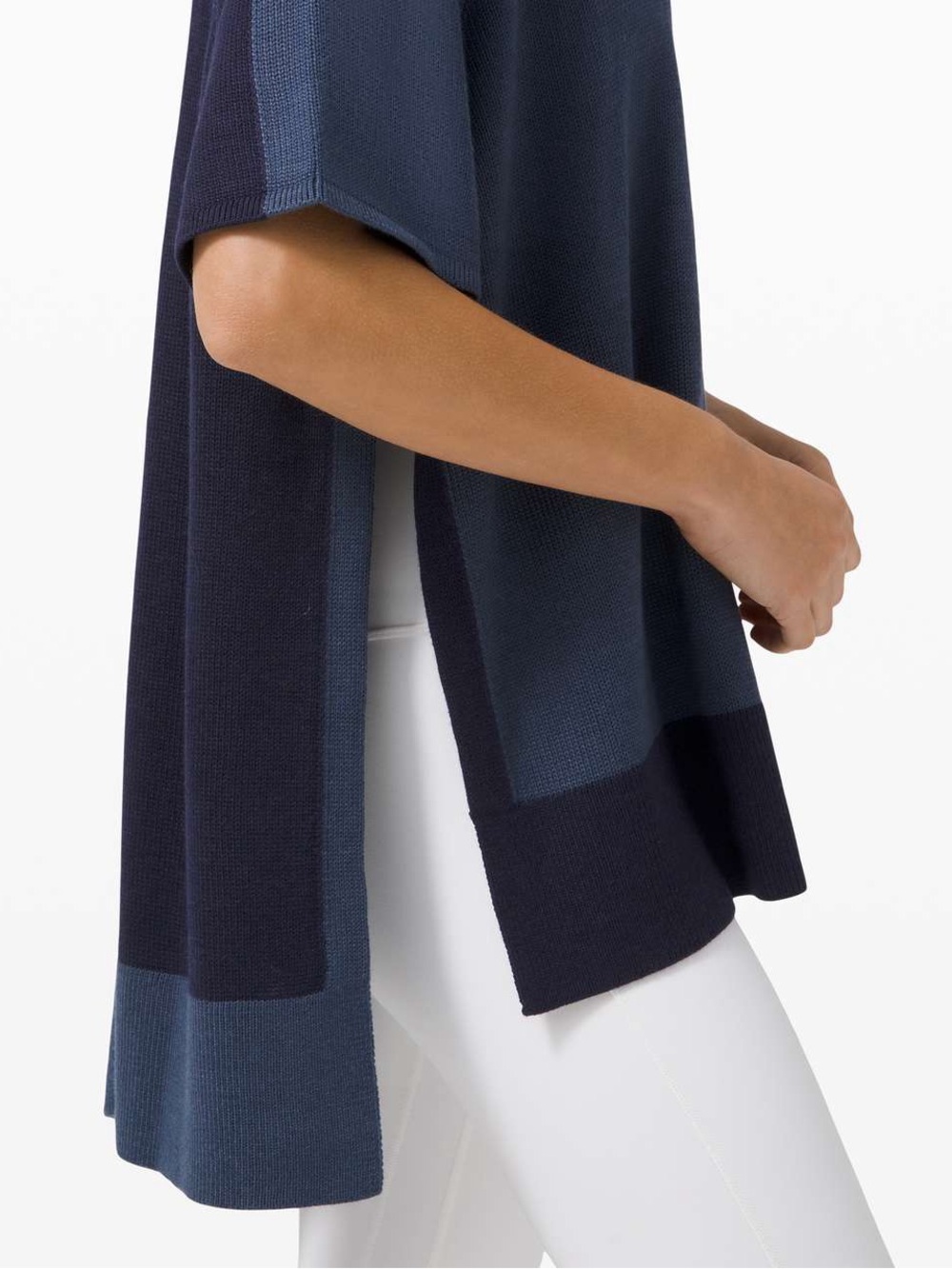 Lululemon Opened Up Poncho Cashmere Blend Blue Size Medium/Large - Picture 3 of 10
